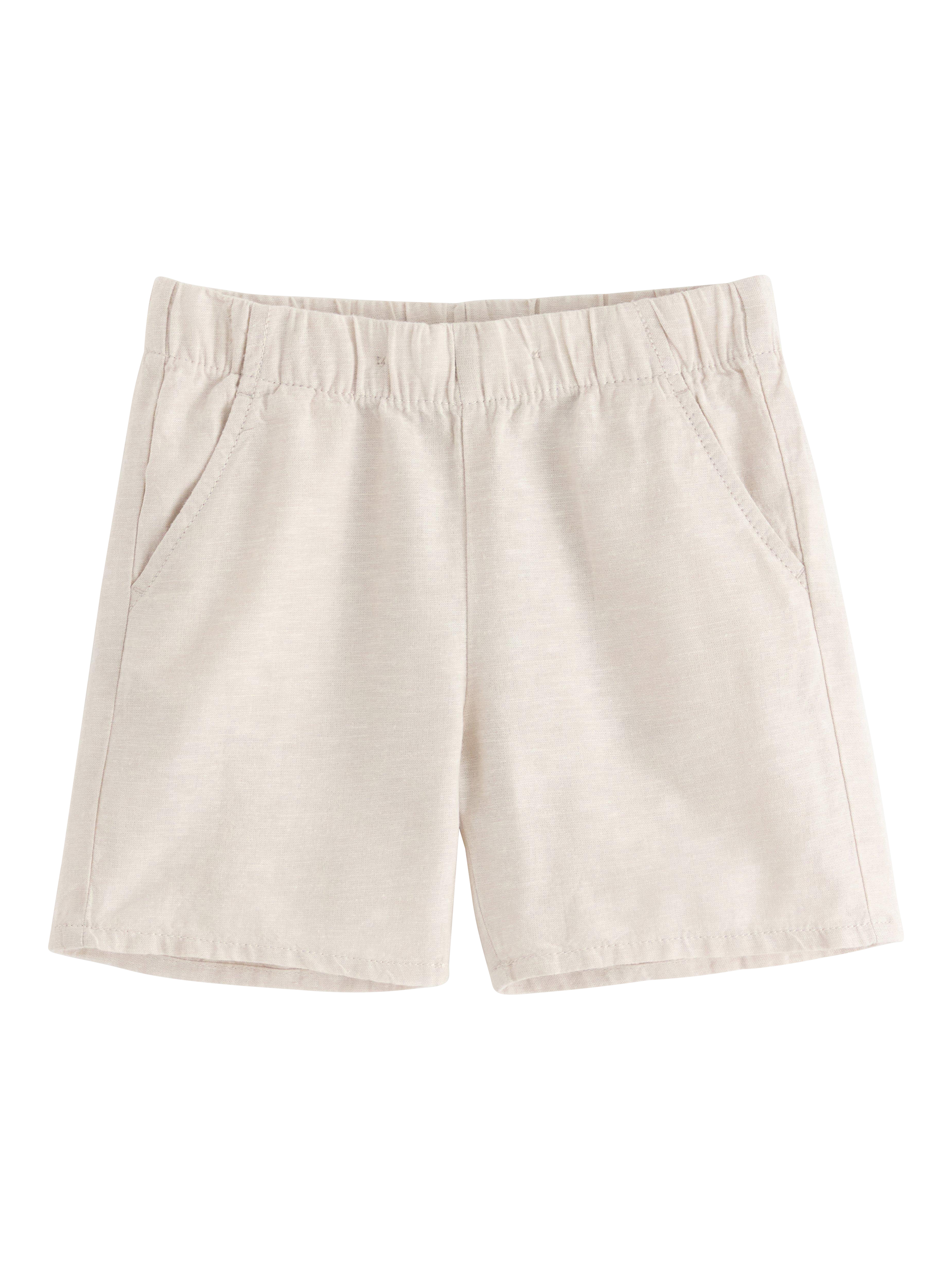 Product image 1 of 3, which shows Lindex Kids' Linen-Cotton Shorts, Light Grey, 6-8 years