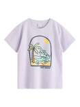 Lindex Kids' Cotton Graphic T-Shirt, Light Dusty Lilac