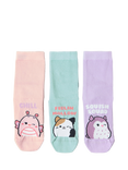 Lindex Kids' Squishmallows Socks, Pack of 3, Light Dusty Pink