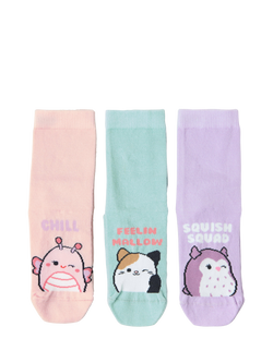 Lindex Kids' Squishmallows Socks, Pack of 3, Light Dusty Pink, Light Dusty Pink