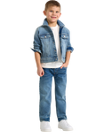 Lindex Kids' Denim Jersey Jacket, Light Denim