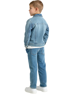 Lindex Kids' Denim Jersey Jacket, Light Denim - view 2, Light Denim