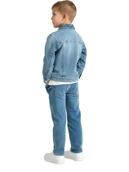 Lindex Kids' Denim Jersey Jacket, Light Denim - view 2, Light Denim
