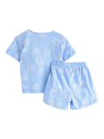 Lindex Baby Cotton Shell Print T-Shirt & Shorts Set, Light Blue
