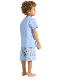 Lindex Kids' Cotton Bluey Shortie Pyjama Set, Light Blue - view 2, Light Blue