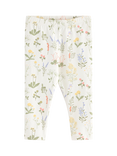 Lindex Baby Floral Leggings, Light Dusty White
