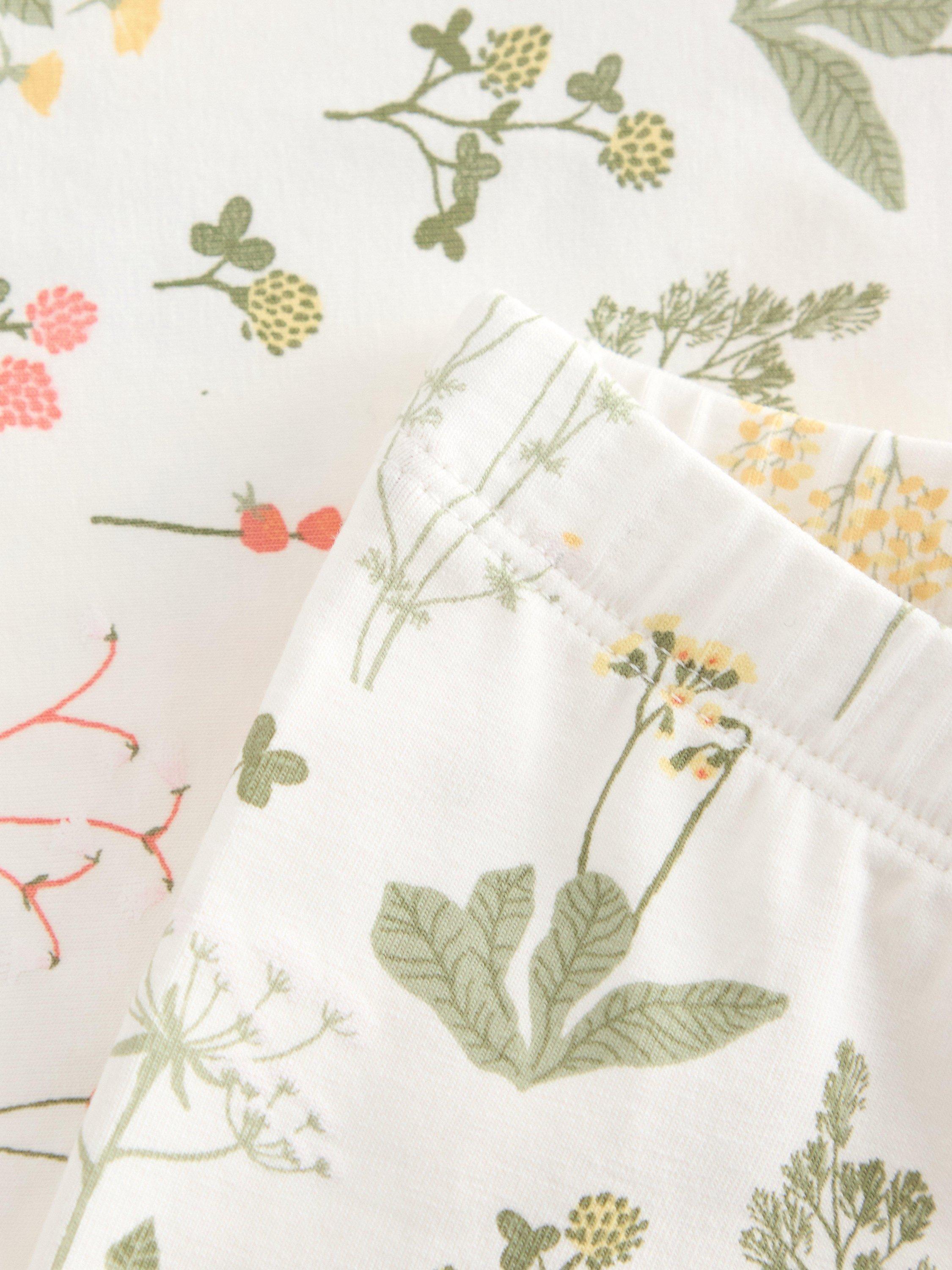 Product image 3 of 3, which shows Lindex Baby Floral Leggings, Light Dusty White, 4-6 months
