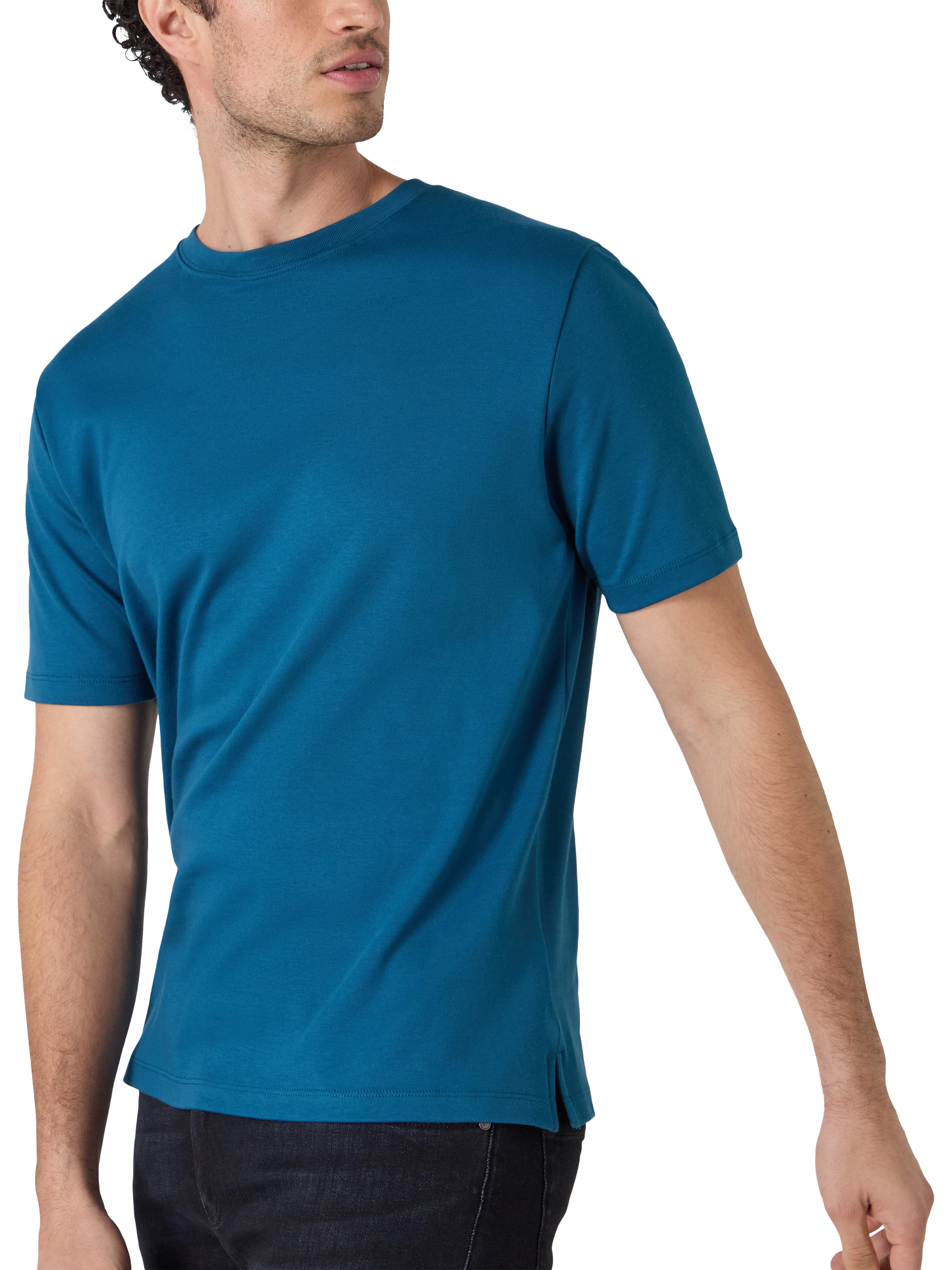 Product image 1 of 3, which shows Oliver Sweeney Palmela Cotton Double Knit Jersey T-Shirt, Petrol, S