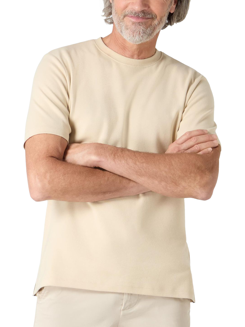 Product image 1 of 3, which shows Oliver Sweeney Palmela Cotton Double Knit Jersey T-Shirt, Stone, S