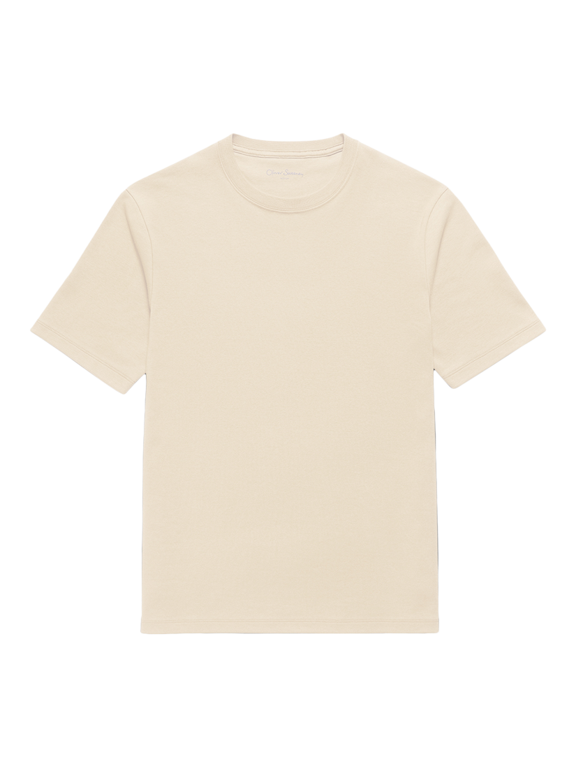Product image 3 of 3, which shows Oliver Sweeney Palmela Cotton Double Knit Jersey T-Shirt, Stone, S