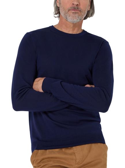 Oliver Sweeney Camber Merino Wool Crew Neck Jumper, Navy