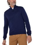 Oliver Sweeney Curragh Half Zip Merino Wool Jumper, Navy