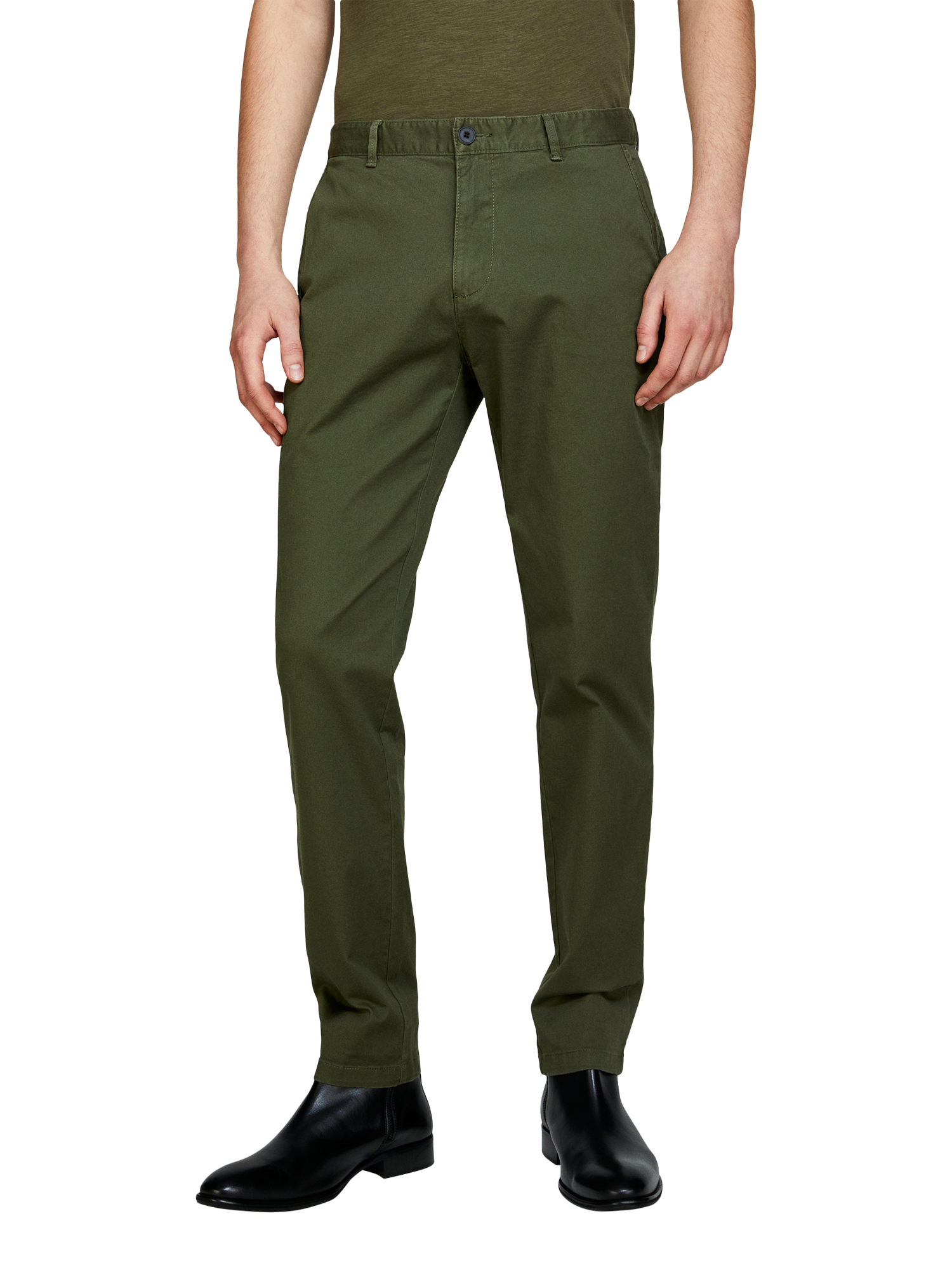 Product image 1 of 4, which shows SISLEY Slim Fit Chinos, Green, 36