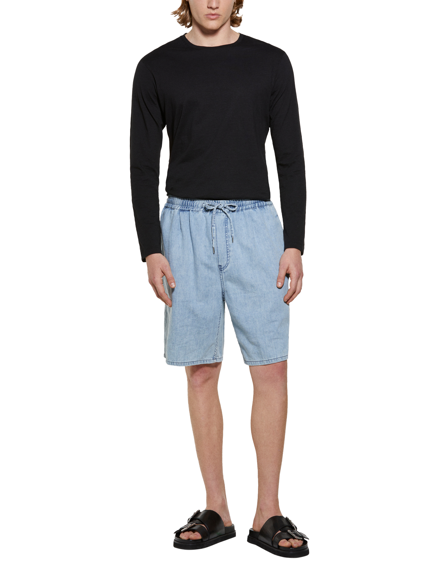 Product image 3 of 5, which shows SISLEY Slim Fit T-Shirt, Black, S