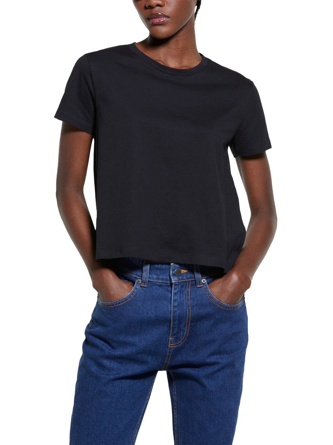 Product image 1 of 6, which shows SISLEY Boxy Fit T-Shirt, Black, S