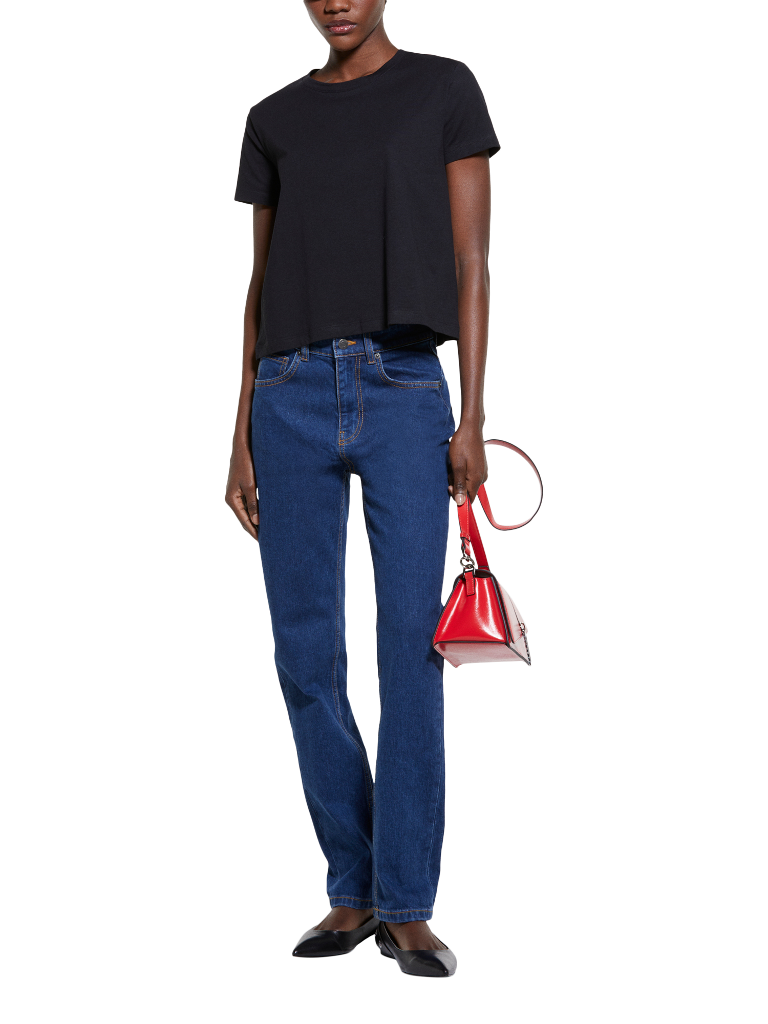 Product image 3 of 6, which shows SISLEY Boxy Fit T-Shirt, Black, S