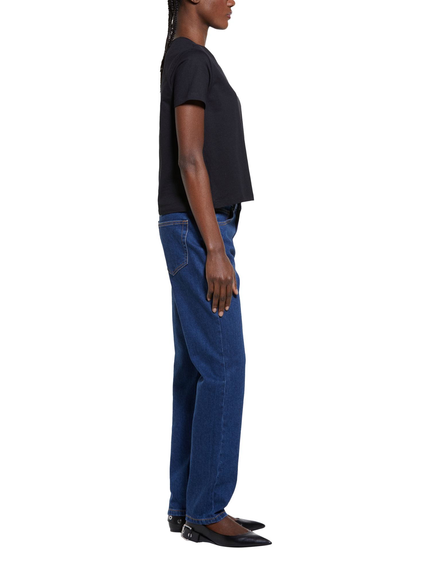 Product image 4 of 6, which shows SISLEY Boxy Fit T-Shirt, Black, S