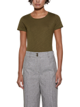 SISLEY Cotton Blend Round Neck T-Shirt, Green
