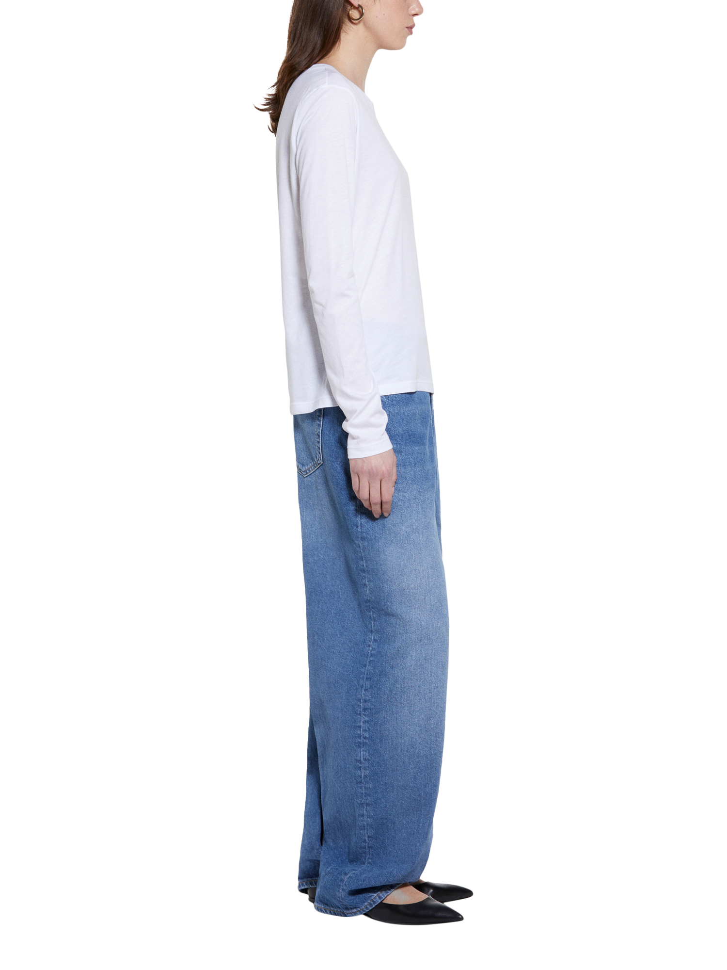 Product image 4 of 6, which shows SISLEY Crew Neck Long Sleeve Top, White, M