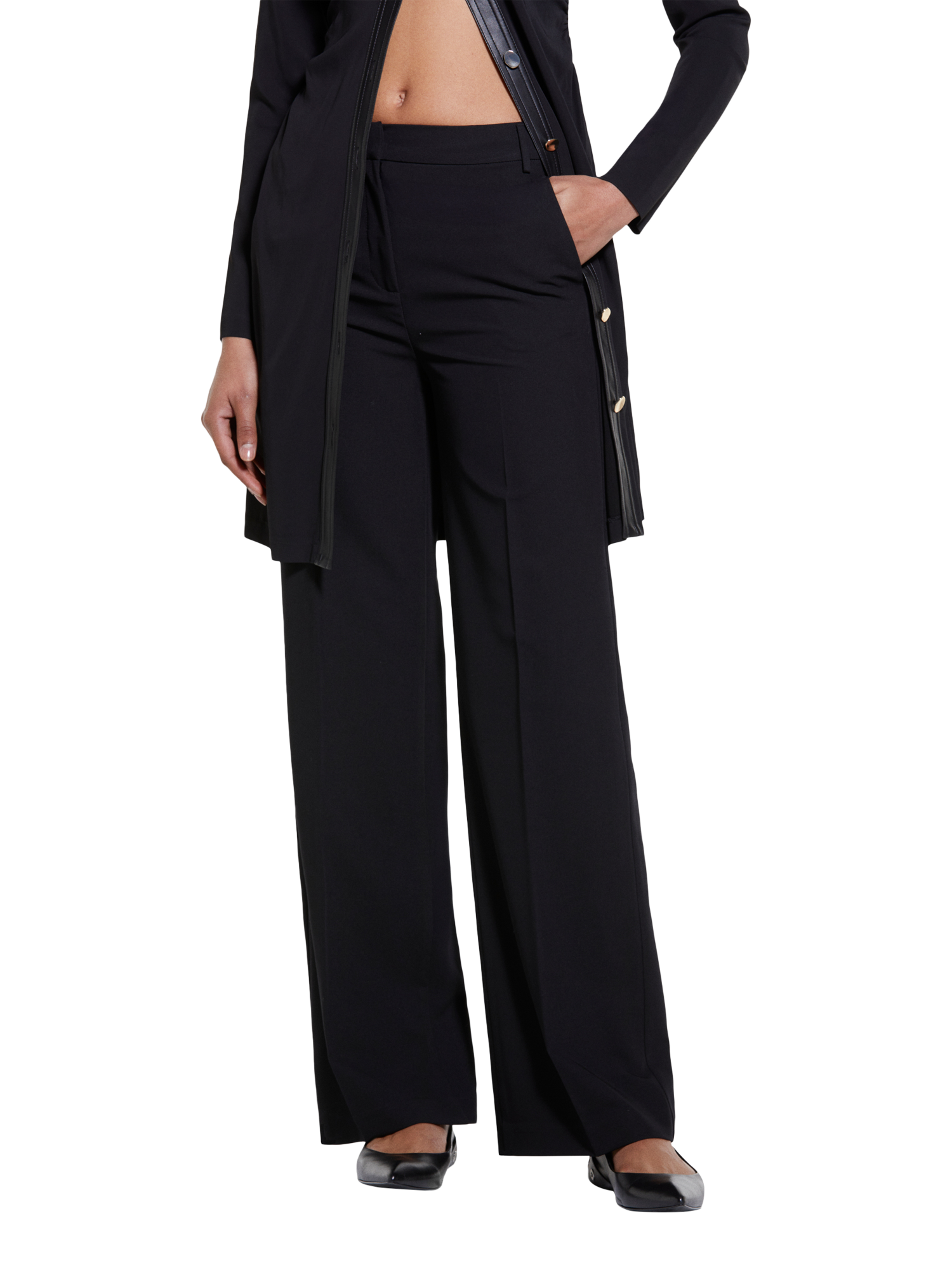 Product image 1 of 5, which shows SISLEY Stretch Flare Trousers, Black, 16
