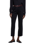 SISLEY Cropped Tailored Trousers, Black