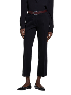 SISLEY Cropped Tailored Trousers, Black, Black