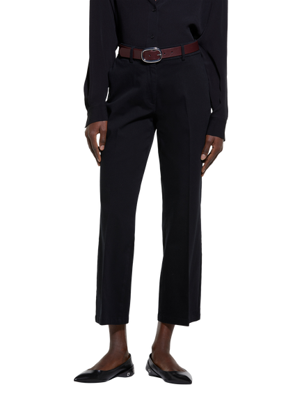 SISLEY Cropped Tailored Trousers, Black, Black