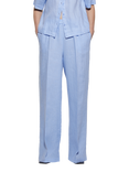 SISLEY Linen Flare Trousers, Blue