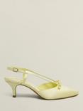 Hobbs Macie Satin Bow Singback Shoes, Pale Yellow
