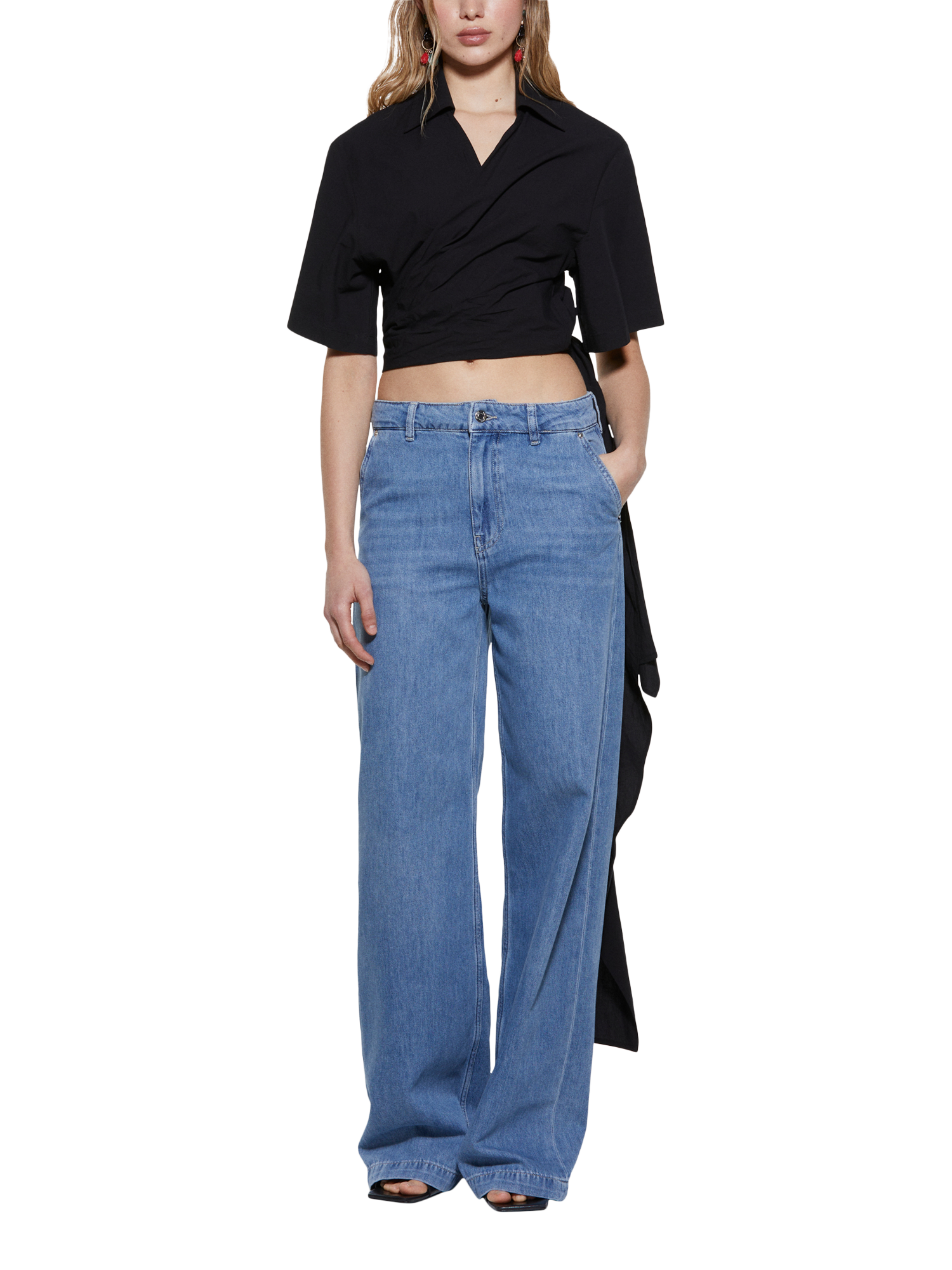 Product image 3 of 6, which shows SISLEY Wide Leg Jeans, Blue, 28R