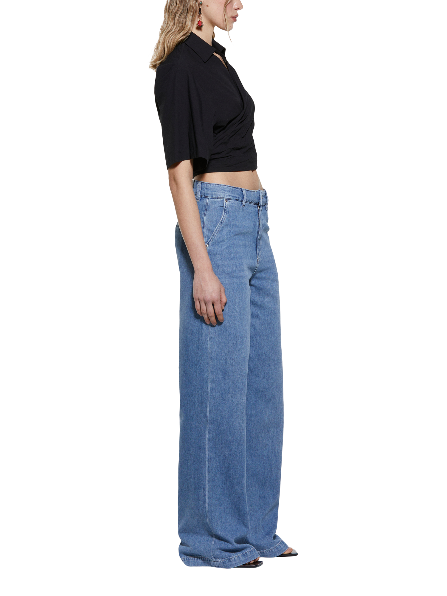 Product image 4 of 6, which shows SISLEY Wide Leg Jeans, Blue, 28R