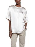 SISLEY Oversized Satin Blouse, Cream