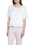 SISLEY Short Sleeve Satin Top, White