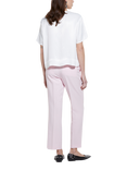SISLEY Short Sleeve Satin Top, White