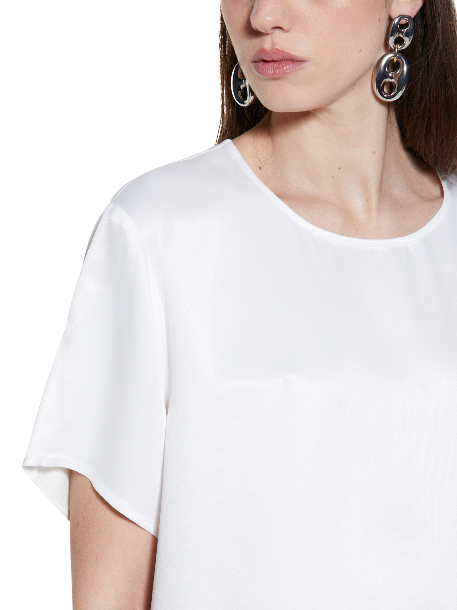 Product image 5 of 5, which shows SISLEY Short Sleeve Satin Top, White, XS