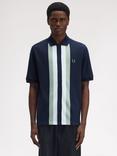 Fred Perry Panel Button Down Cotton Polo Shirt