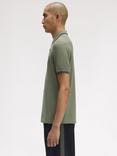 Fred Perry Cotton Regular Fit Short Sleeve Polo Shirt, Lrlwrthgreen/Blk