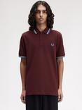 Fred Perry Cotton Regular Fit Short Sleeve Polo Shirt, Oxbld/Ecr/Crtblu