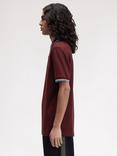 Fred Perry Cotton Regular Fit Short Sleeve Polo Shirt, Oxbld/Ecr/Crtblu