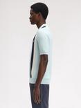 Fred Perry Cotton Stripe Short Sleeve Collar Jersey Top