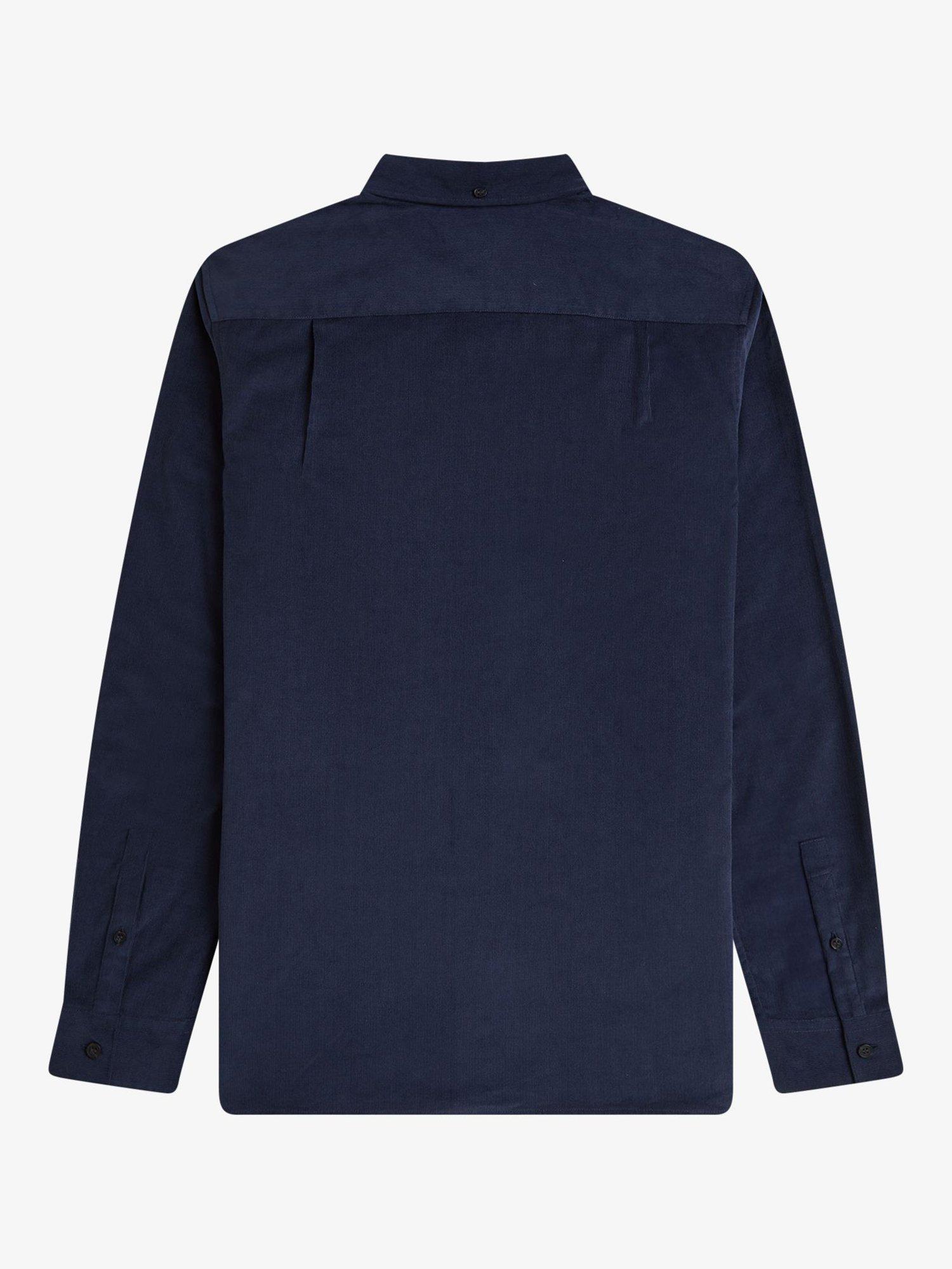 Product image 5 of 5, which shows Fred Perry Needlecord Cotton Shirt, Dark Airforce, M