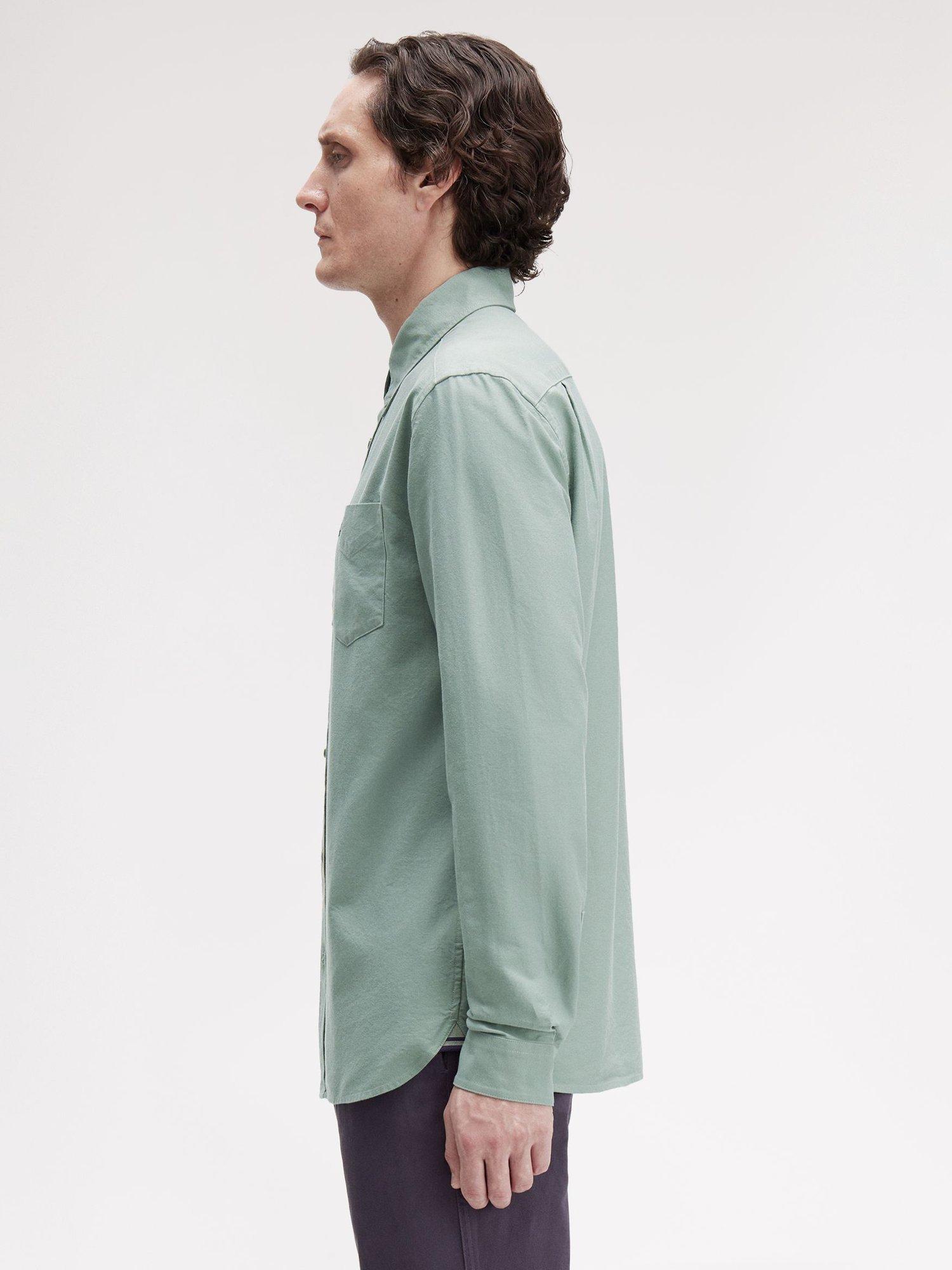 Product image 2 of 5, which shows Fred Perry Cotton Oxford Shirt, Bayleaf, S