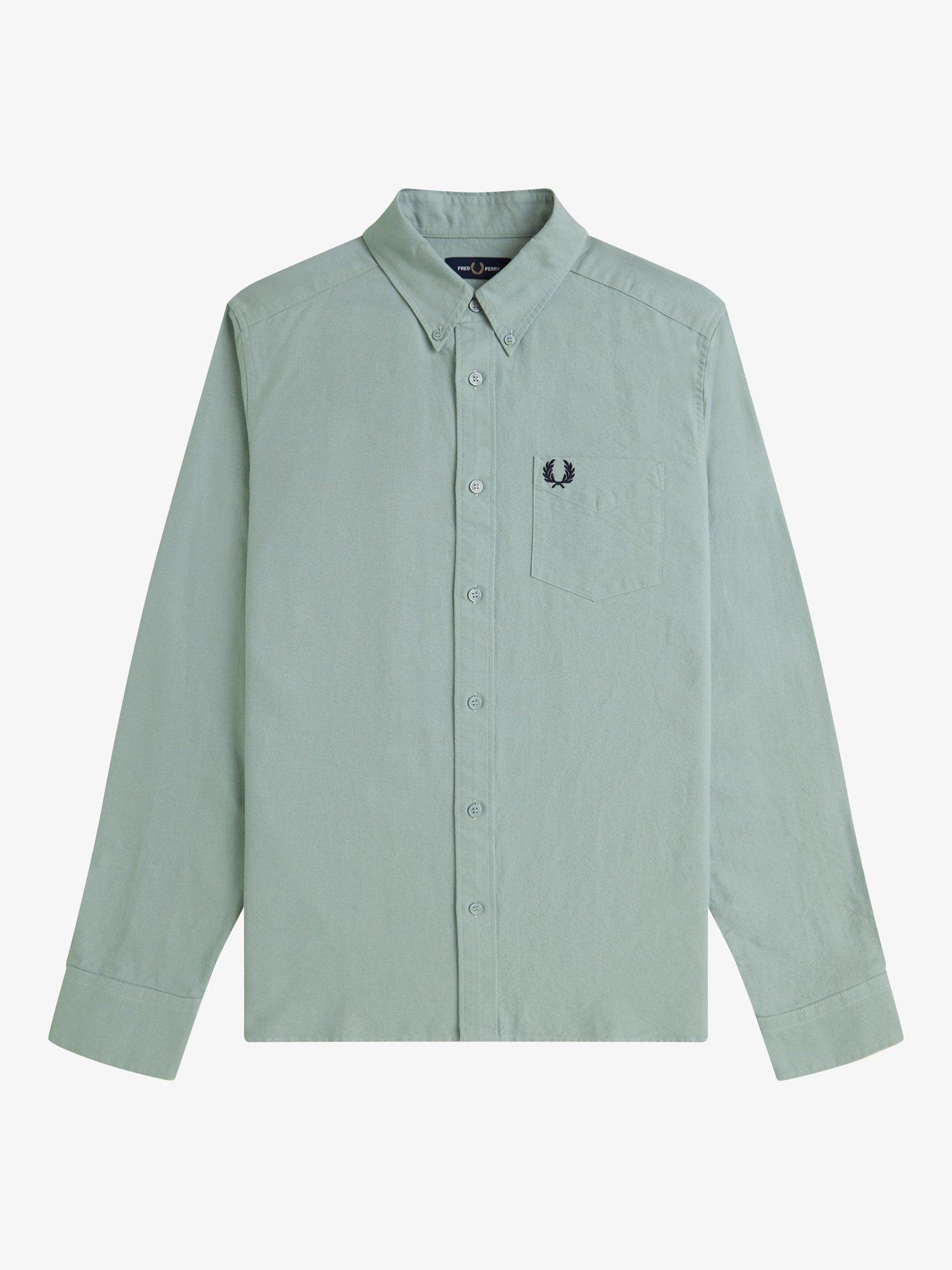 Product image 4 of 5, which shows Fred Perry Cotton Oxford Shirt, Bayleaf, S