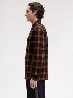 Fred Perry Tartan Cotton Shirt - view 2, Oxblood