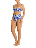 Sea Level Seascape Panelled High Waist Bikini Bottoms, Cobalt/White