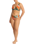 Sea Level Tropaluxe Cross Front Multifit Bikini Top, Khaki/Multi