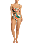 Sea Level Tropaluxe Twist Bandeau Swimsuit, Khaki/Multi