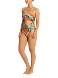 Sea Level Tropaluxe Twist Bandeau Swimsuit, Khaki/Multi
