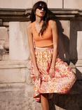 Mint Velvet Scallop Trim Vest Top, Orange