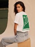 Mint Velvet Tennis Graphic T-Shirt, Green/Multi
